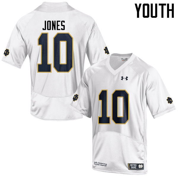 Youth #10 Alize Jones Notre Dame Fighting Irish College Football Jerseys-White